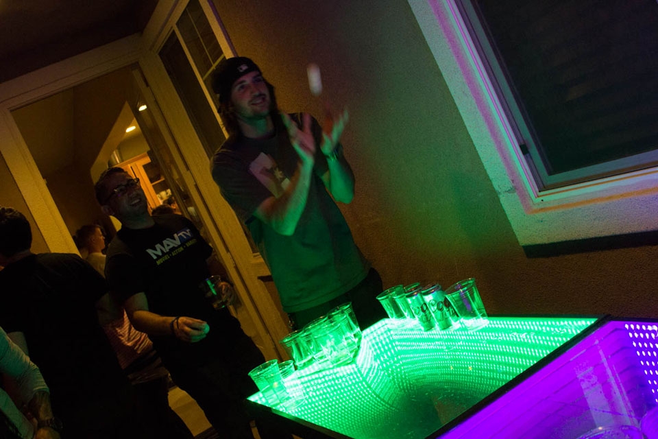 Infinity Glow Led Beer Pong Table Lights Up To Party Music