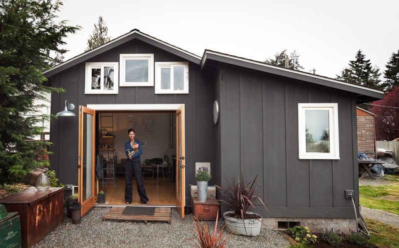 Artist Transformed One Car Garage Into Fully Functional Tiny Home