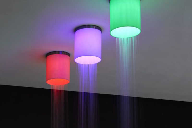 Iride By Antonio Lupi Is Both Ceiling Showerhead And Led Lantern