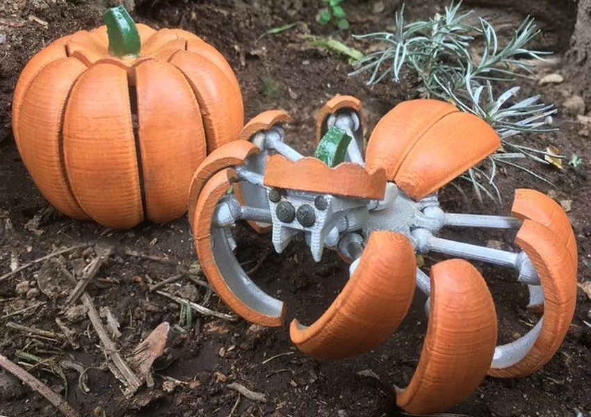 3d Printed Halloween Pumpkin Spider Transformer By William Bruning