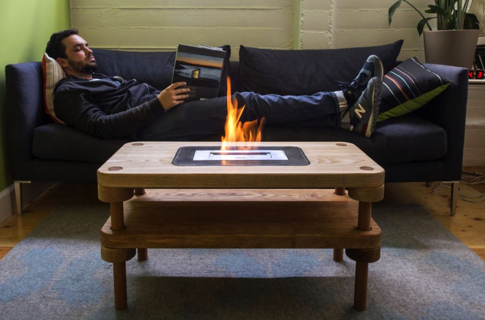 Enjoy Open Flame Indoors With Gorgeous Fireplace Coffee Table