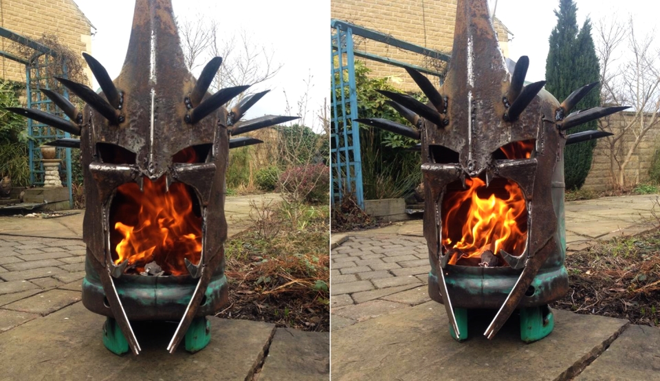 Canny Fire Pit Resembles Iconic Witch King Of Angmar S Head Homecrux