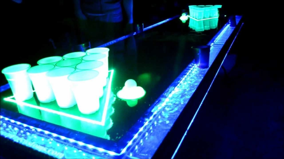 Infinity Glow Led Beer Pong Table Lights Up To Party Music