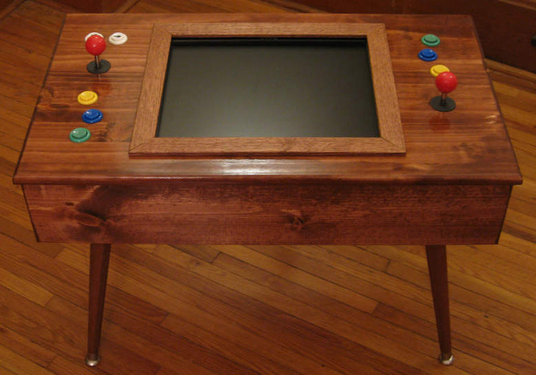 Mid Century Modern Style Arcade Cabinet In Wood By Noquarterarcade