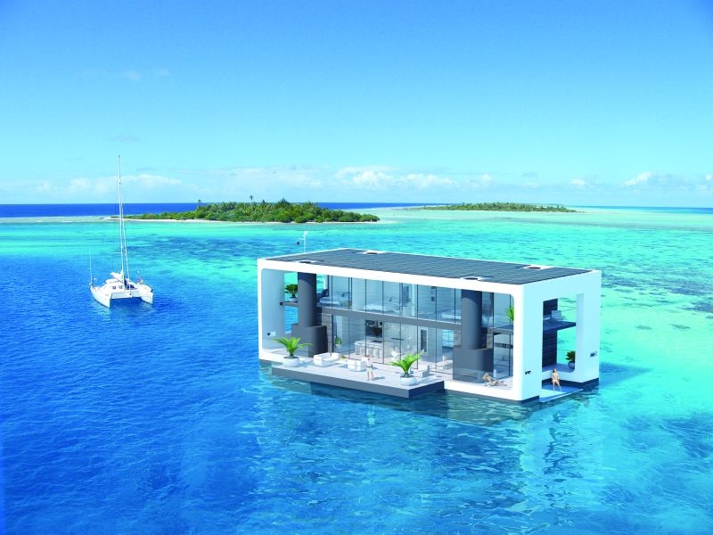 floating house living room