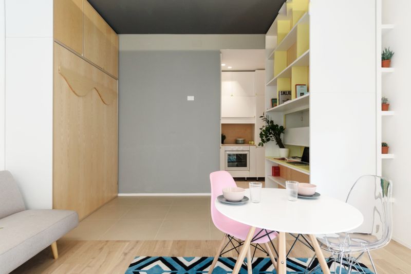 This 29 5 Sqm Micro Apartment Has A Multifunctional Moving Wall