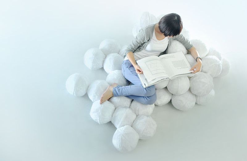 The Daydreamer sofa is made of stuffed balls