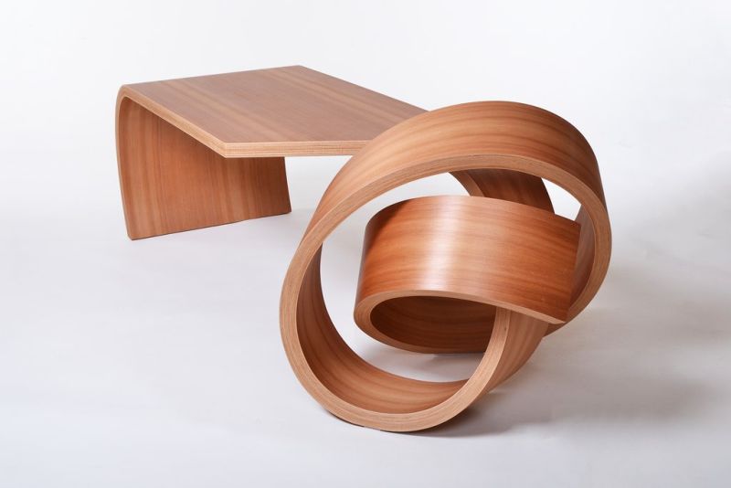Kino Guerin Bends Laminated Wood into Inviting Curved Furniture