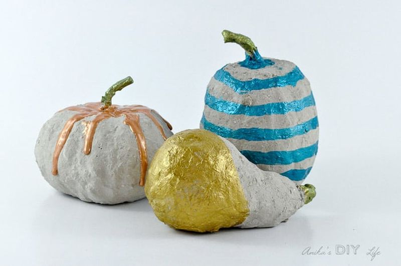 DIY Concrete pumpkin