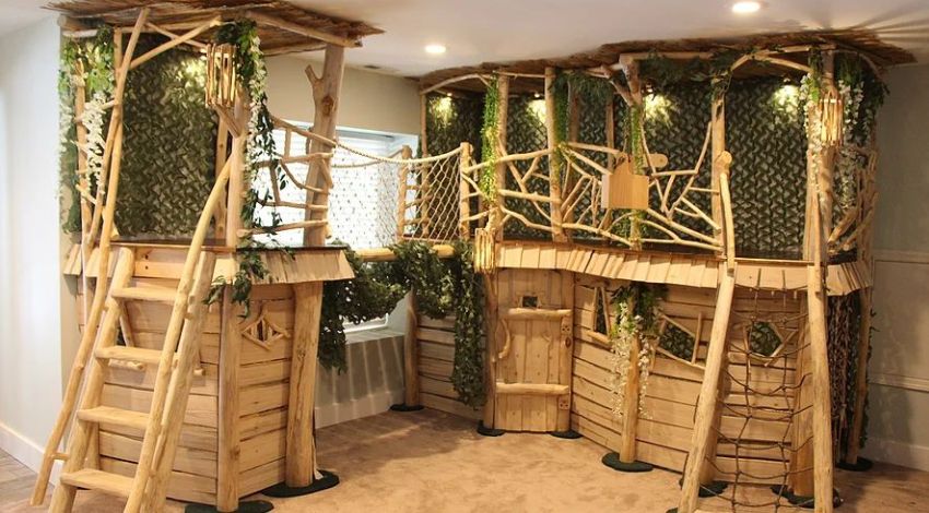 Dad Builds Amazing Indoor Treehouse For His Kids