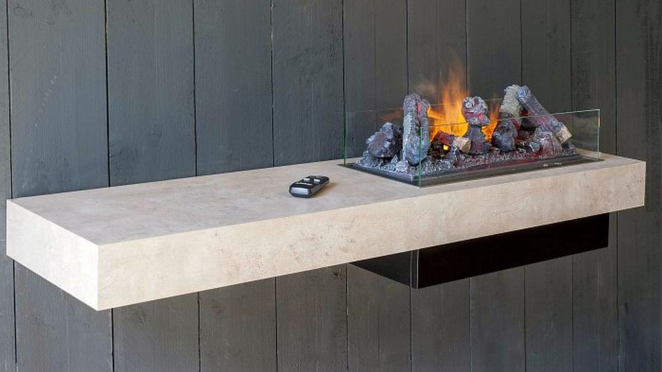 Dimplex Concrete Shelf Fireplace Is Perfect For Minimalist Interiors