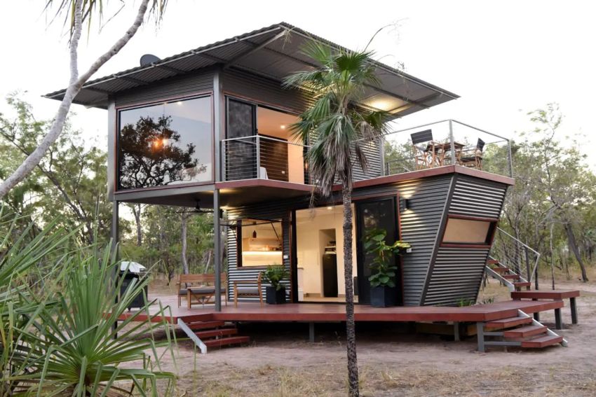 Two Story Rental Cabin In Australia Made From Shipping Containers